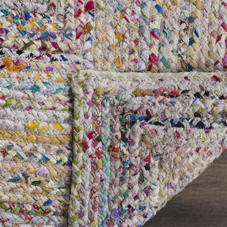 Safavieh Braided Hand Woven Oval Rug, Ivory & Multi Color - 4 x 6 ft. BRD210B-4OV